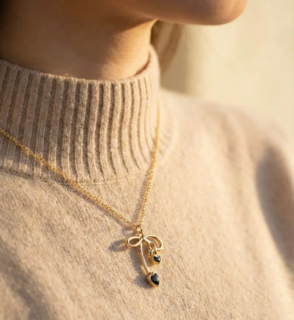 Gold Plated Black diamond Necklace2.webp