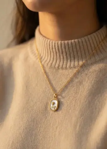 [NCKS-007] Rose flower Girls Pendant Chain 