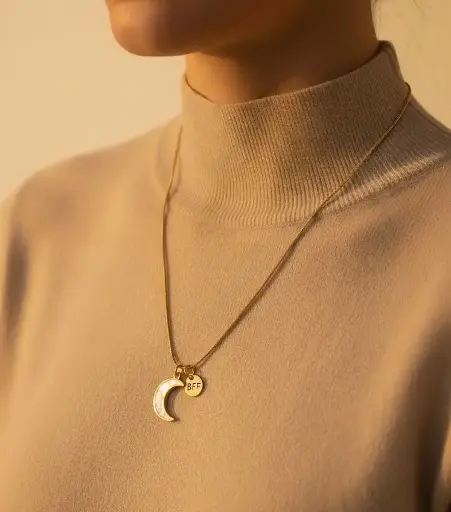 [NCKS-010] BFF Moon Pendant Necklace