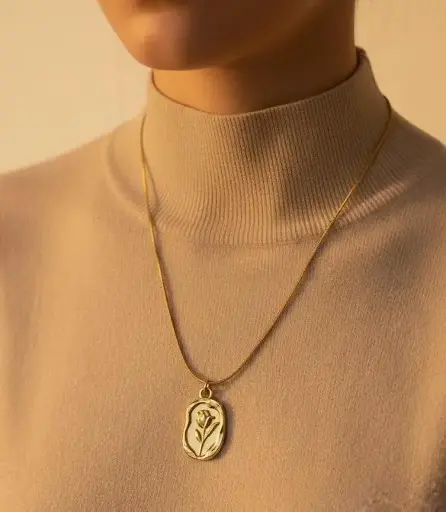 [NCKS-011] Rose flower Girls Metal Pendant Chain 